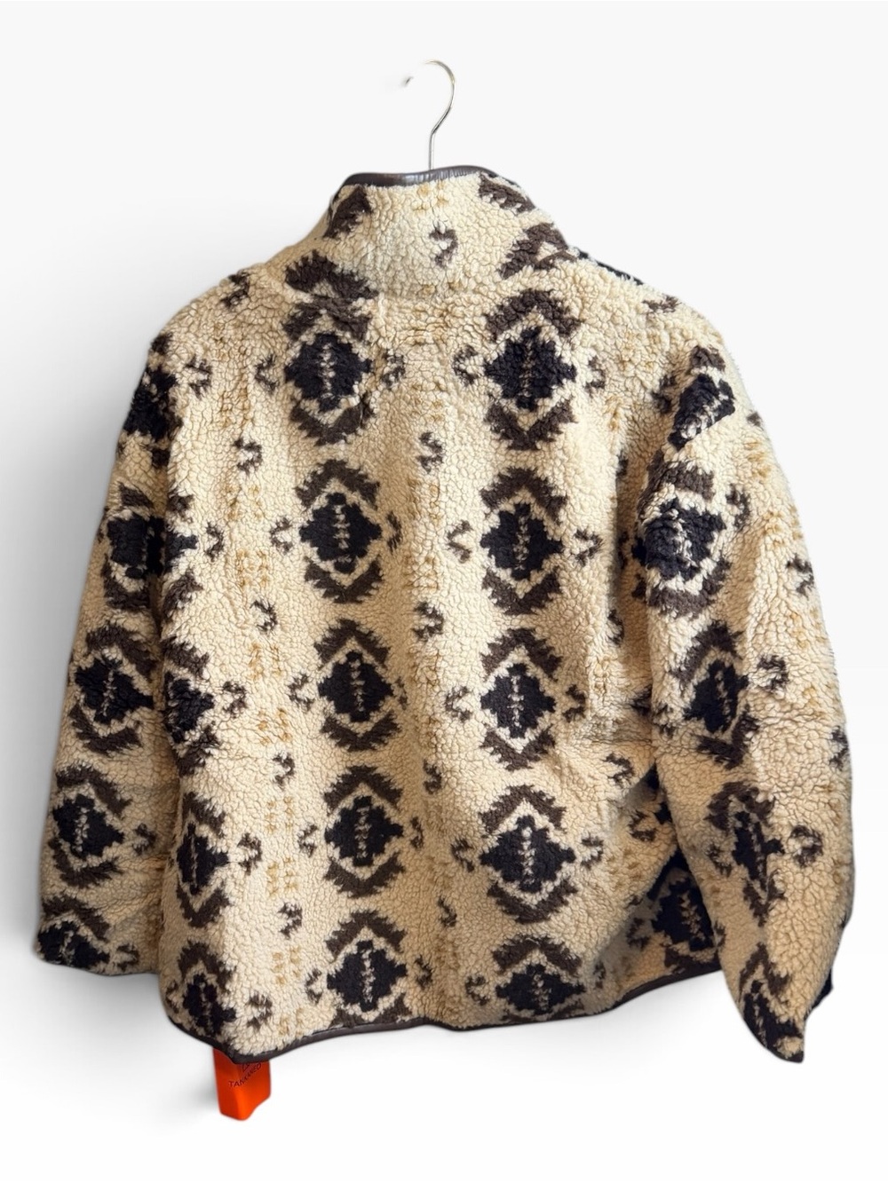 Women's Cream Patterned Sherpa Half-Zip Pullover - Picture 3 of 4